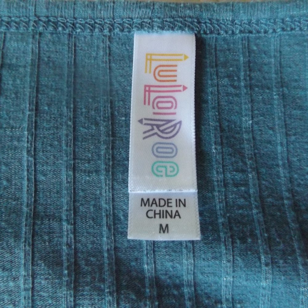 Price Drop! LulaRoe Blue Ribbed Tee - Picture 3 of 3